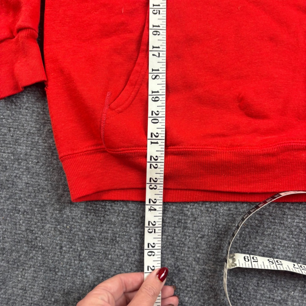 MTV Vintage Red Hooded Sweatshirt w/Yellow Logo 80s size: Large - Picture 8 of 9